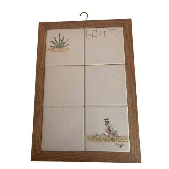 Message Notes Memos List Write On Wipe Off Board Erase Ceramic Tile Quail Cactus - Picture 6 of 6